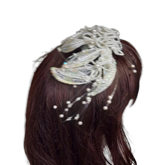 Vintage Jon Bradley‎ Couture Collection Freshwater Pearl Tiara Bridal Headpiece - Picture 6 of 16
